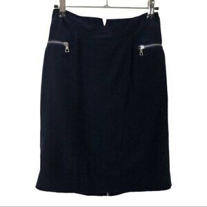 3/$30 Richard Chai Love 100% Silk Mini Skirt Pencil Skirt Navy Blue Size 6